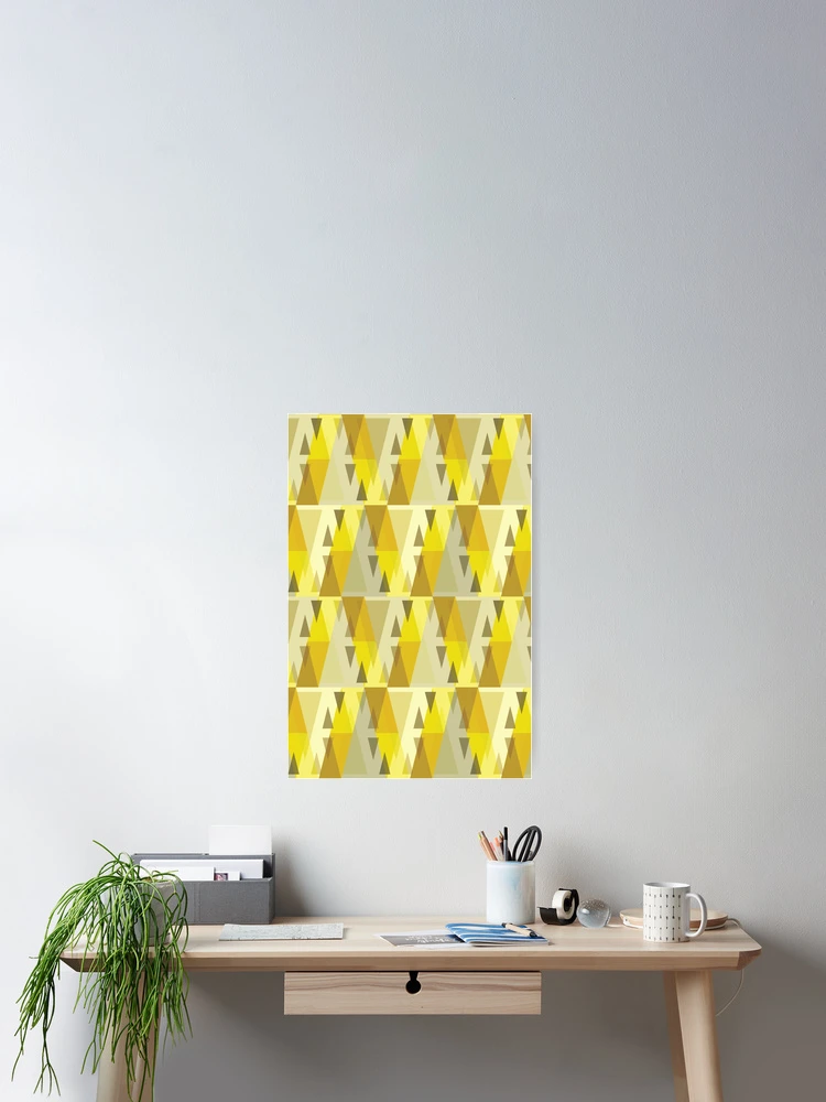 Thumbnail 2 of 3, Poster, Vertical Triangles Pattern – Yellow designed and sold by RoguePatterns.