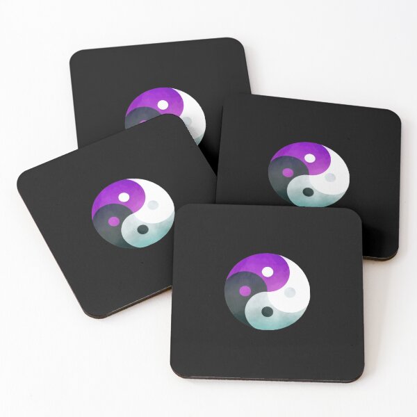 Item preview, Asexual Flag Colors Design - ace pride yin yang circle designed and sold by Hawkite.