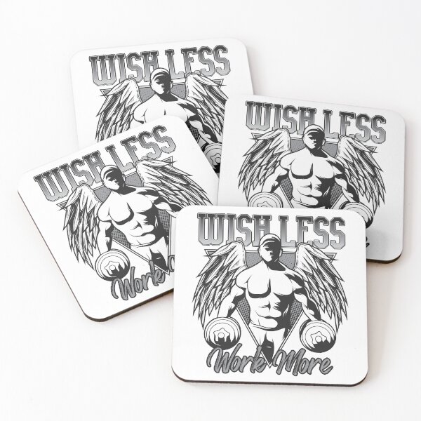 Item preview, new gym art wish less work more  designed and sold by Cardio Boutique.