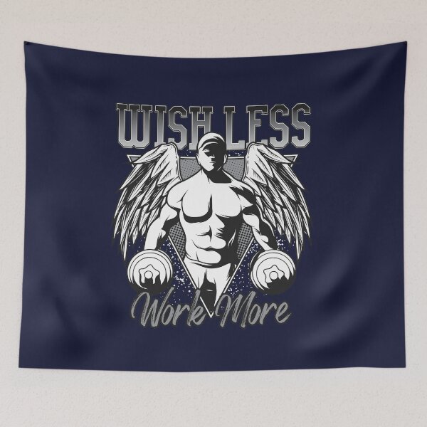 Item preview, new gym art wish less work more  designed and sold by Cardio Boutique.