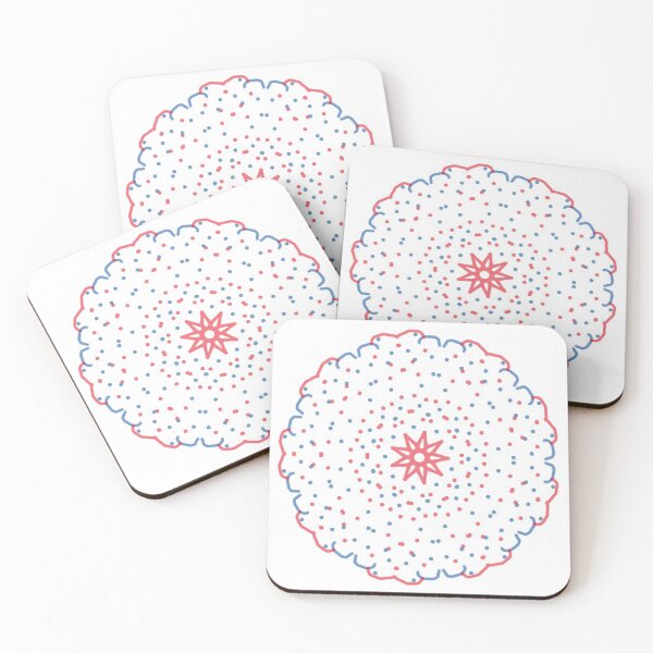Item preview, Blue and red floral mandala doodle designed and sold by Roisin678.
