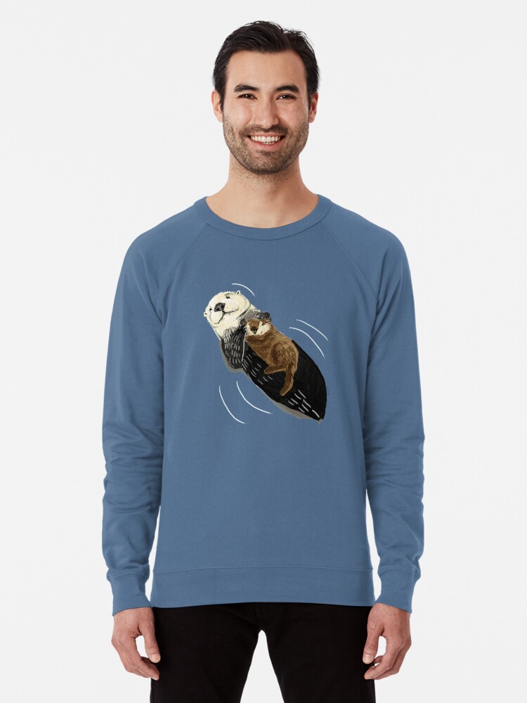 Alaska sea otter mom and baby Lightweight Sweatshirt