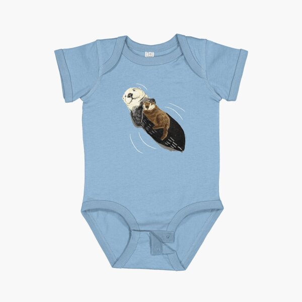 Vista previa del artículo con la obra «Mamá y bebé de la nutria de mar de Alaska», diseñado y vendido por belettelepink.