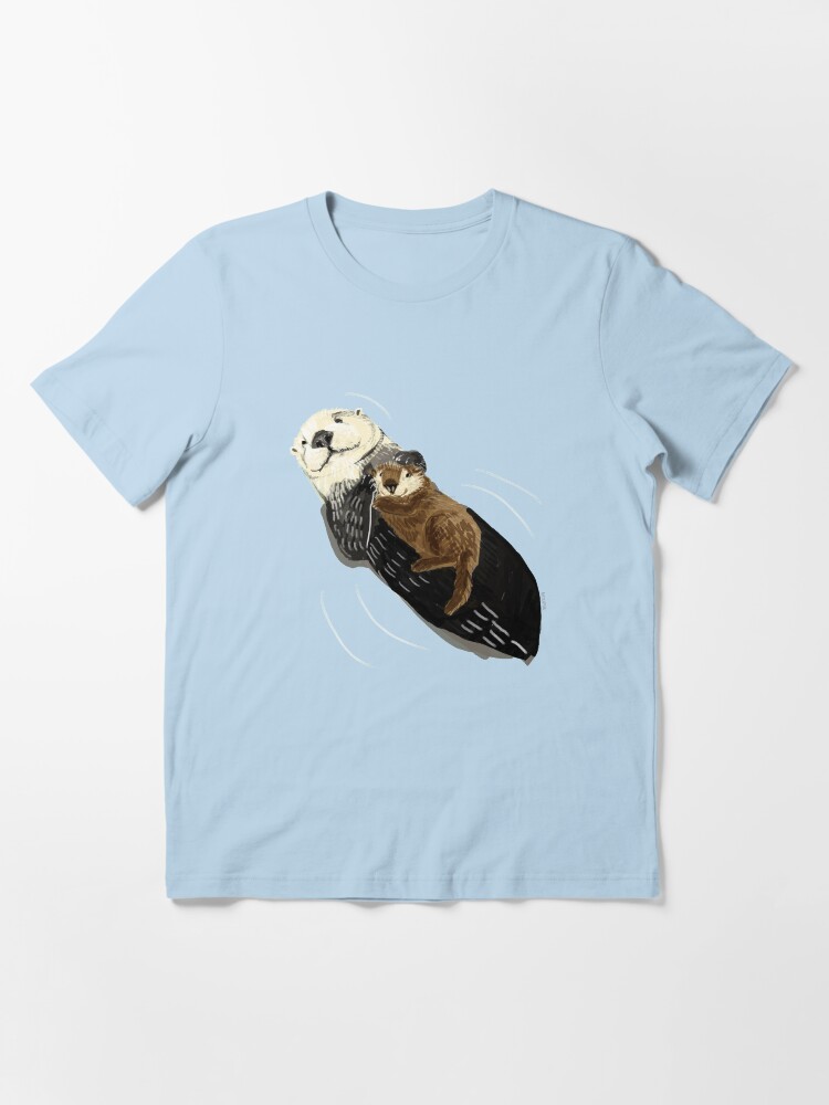 Mamá y bebé de la nutria de mar de Alaska Camiseta esencial