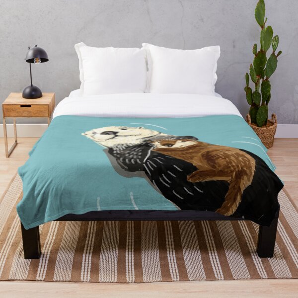 Alaska sea otter Throw Blanket