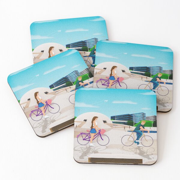 Item preview, Couple cycling in the city center designed and sold by HenryDias.