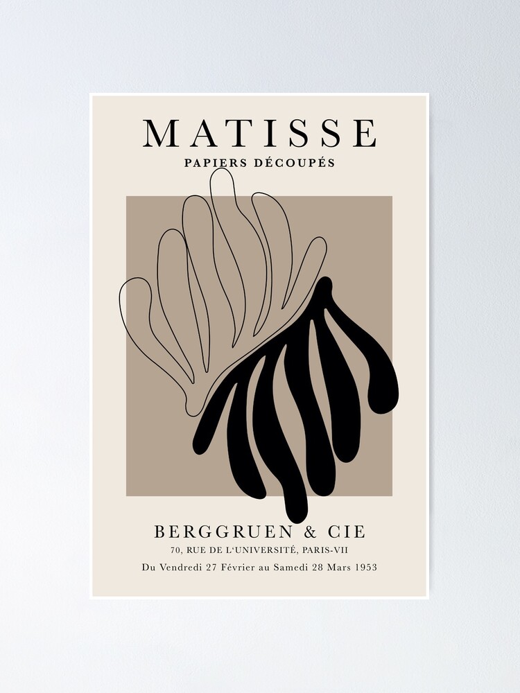 Henri Matisse Black Flower, Paper Decoupes Art Black Colors, Matisse  Cutout's Art Print by re-make