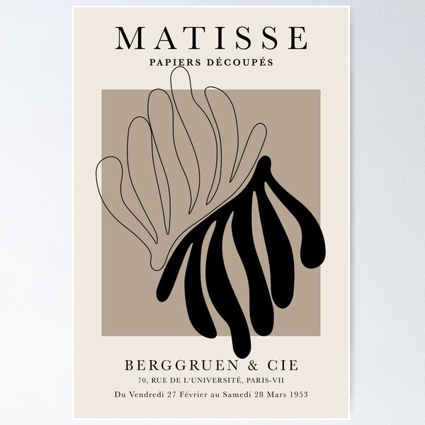 Item preview, Henri Matisse Flowers, Papiers Découpés Art Black Color, Matisse cutout black print, Art Exhibition Print designed and sold by Jokoleo.