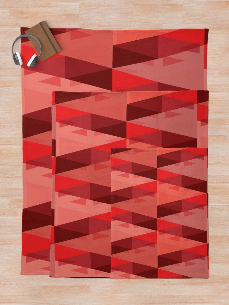 Thumbnail 5 of 6, Throw Blanket, Vertical Triangles Pattern – Red designed and sold by RoguePatterns.