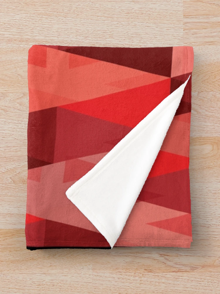 Thumbnail 3 of 6, Throw Blanket, Vertical Triangles Pattern – Red designed and sold by RoguePatterns.