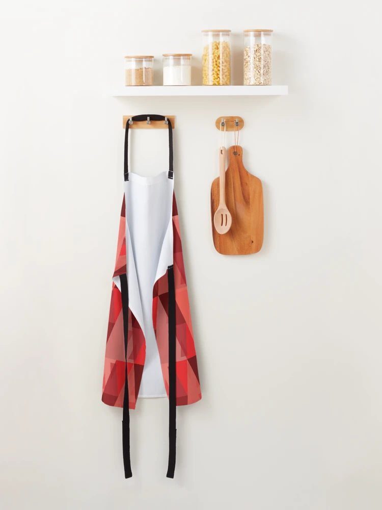 Thumbnail 2 of 6, Apron, Vertical Triangles Pattern – Red designed and sold by RoguePatterns.