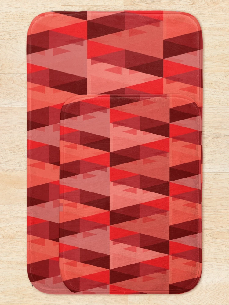 Thumbnail 5 of 6, Bath Mat, Vertical Triangles Pattern – Red designed and sold by RoguePatterns.
