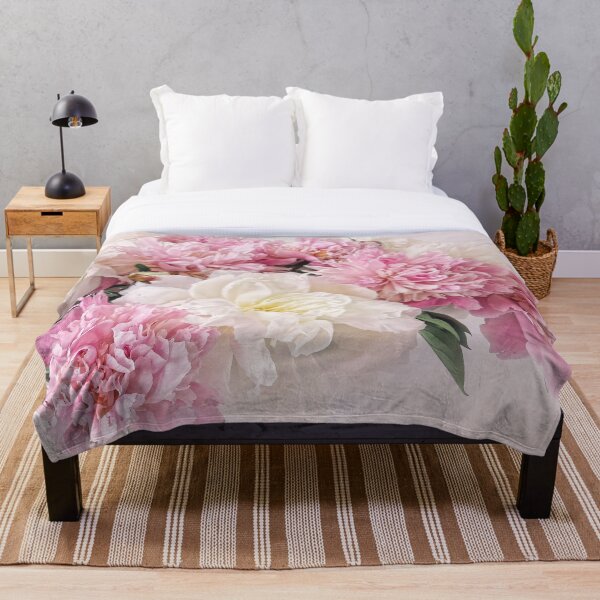 Peonies Throw Blanket