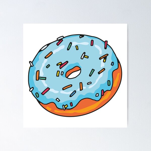Donut Party Doodle Art Wall Art Print by Vinnies Doodle World - 8 x 10  Premium Matte Finish
