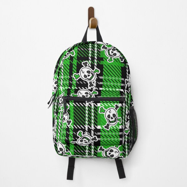 Item preview, Cute punk skull on plaid background vector pattern. designed and sold by Limolida.