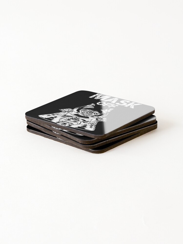 Thumbnail 4 of 5, Coasters (Set of 4), Mask Off (samurai) designed and sold by RIVEofficial.