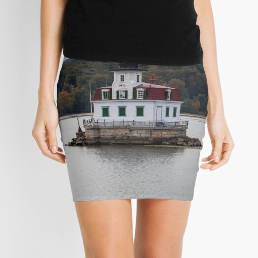 Esopus Meadows Lighthouse on the Hudson River, Esopus, NY, in early fall Mini Skirt