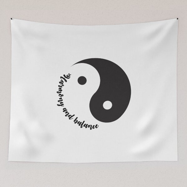 Item preview, Yin Yang symbol with Harmony and Balance typography  designed and sold by kallyfactory.