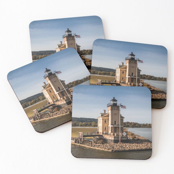 Item preview, Rondout Lighthouse on the Hudson River, Kingston, NY, in early fall designed and sold by Rabbitti.