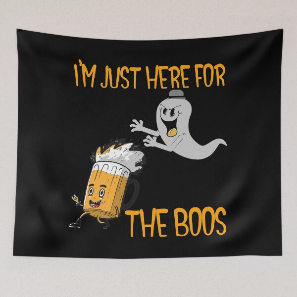 Item preview, I'm Just Here For The Boos Funny Ghost Chasing Beer Halloween Design designed and sold by up4tee.