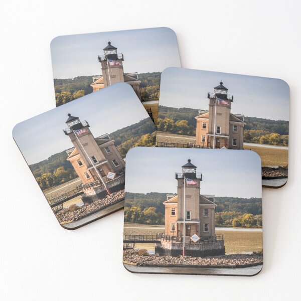 Item preview, Rondout Lighthouse on the Hudson River, Kingston, NY, in early fall designed and sold by Rabbitti.