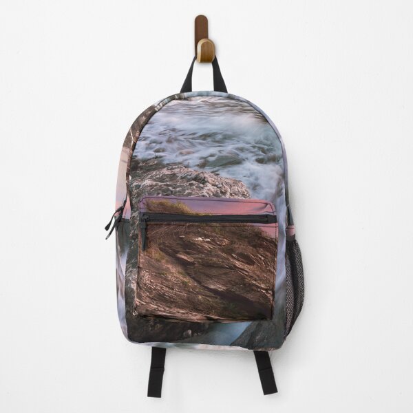 Item preview, rushing waves against rock on beach in Jamestown, Rhode Island designed and sold by J. S. Wolf Photography.