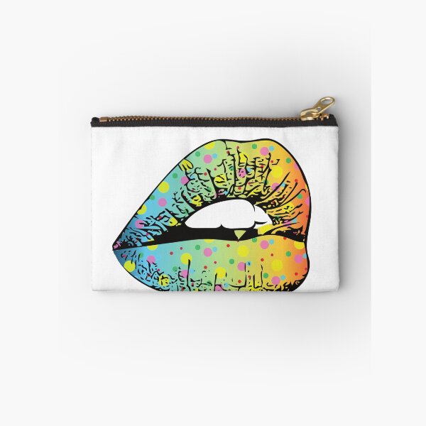 Item preview, Plump Retro Aqua Polka Dot Pattern Lips designed and sold by ItsNikkiArts.