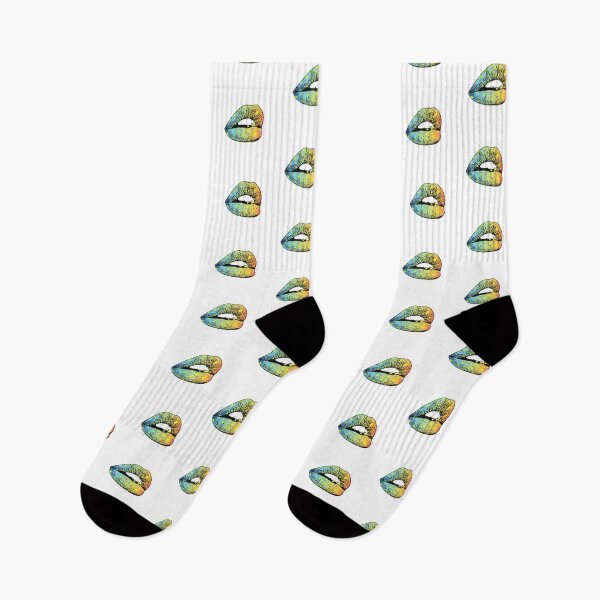 Item preview, Plump Retro Aqua Polka Dot Pattern Lips designed and sold by ItsNikkiArts.