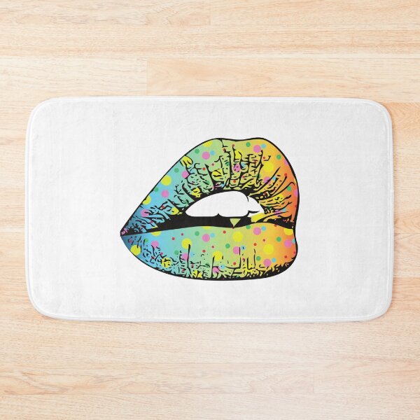 Item preview, Plump Retro Aqua Polka Dot Pattern Lips designed and sold by ItsNikkiArts.