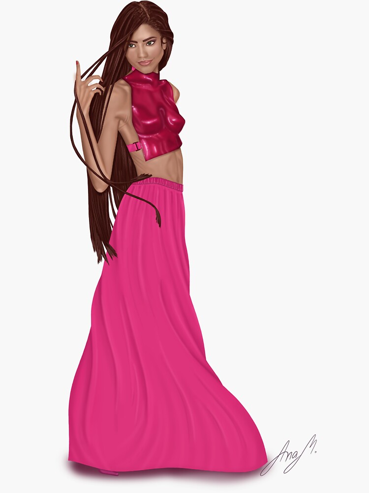 "Zendaya Full Body Illustration" Sticker for Sale by AnaM-Art | Redbubble