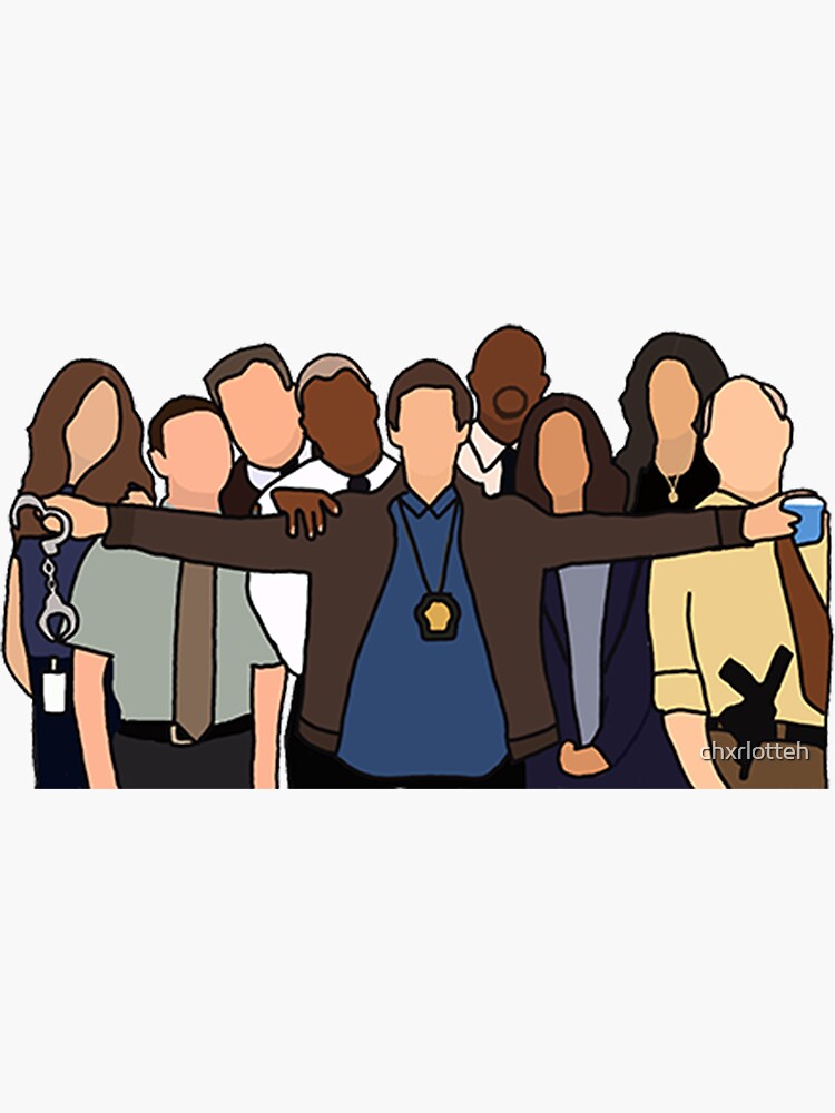 "Brooklyn 99 main characters" Sticker for Sale by chxrlotteh Redbubble