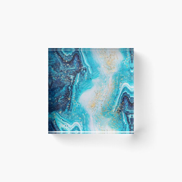 Item preview, Teal Aqua Turquoise Blue Marble Pattern designed and sold by PinkLotusArt.