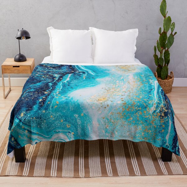 Item preview, Teal Aqua Turquoise Blue Marble Pattern designed and sold by PinkLotusArt.