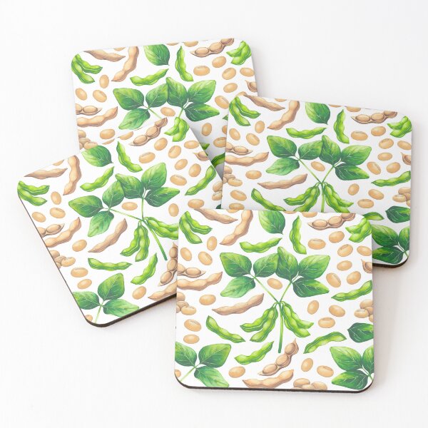 Item preview, Collection of watercolor soy beans, pods and leaves. designed and sold by Ekaterina Glazkova.