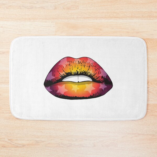 Item preview, Orange Star Pattern Open Lips designed and sold by ItsNikkiArts.