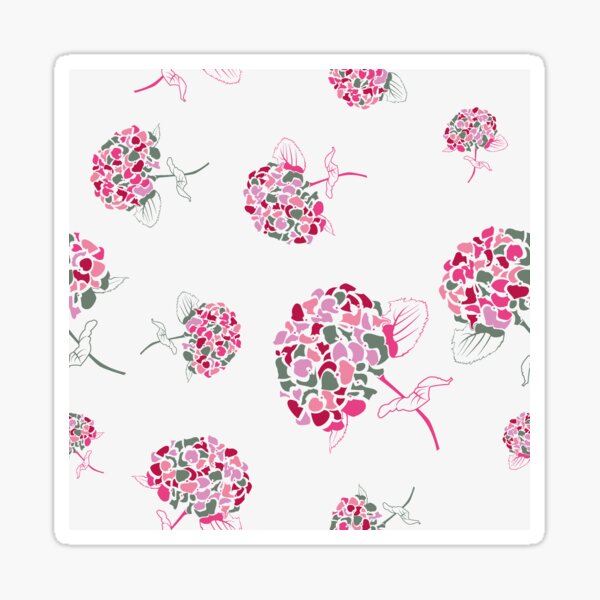 Pink hydrangeas Sticker