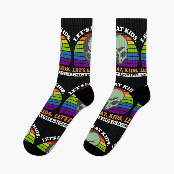 Aperçu de l'œuvre Mangeons les enfants La ponctuation sauve des vies Grammaire Alien drôle créée et vendue par fourstripes.