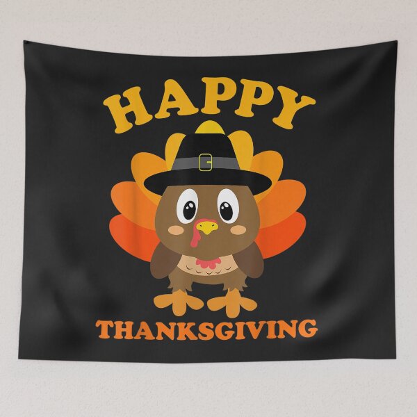 Item preview, Happy Thanksgiving for Boys Girls Pilgrim Turkey designed and sold by harolhaw.