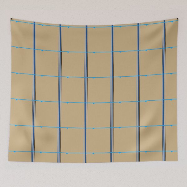 Item preview, Blue Stripes on Taupe Background Checkered Pattern designed and sold by pbstylesetters.