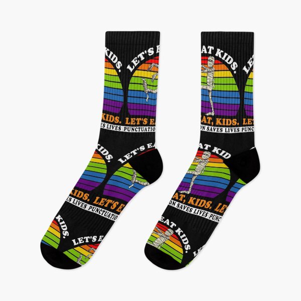 Aperçu de l'œuvre Mangeons les enfants La ponctuation sauve des vies Grammaire Vintage Momie créée et vendue par fourstripes.