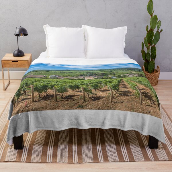 Item preview, View of in the vineyard in Burgundy Bourgogne home of pinot noir and chardonnay in summer day with blue sky. Cote d'Or. designed and sold by anytka.
