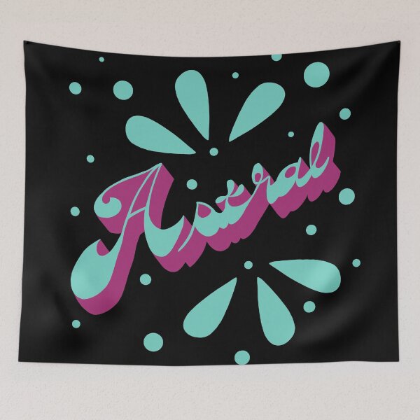 Item preview, Astral 70s Groovy Script Turquoise designed and sold by WPahat.