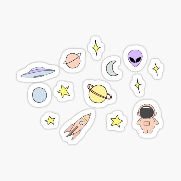 Pastel Space Aesthetic Sticker Pack Sticker for Sale by