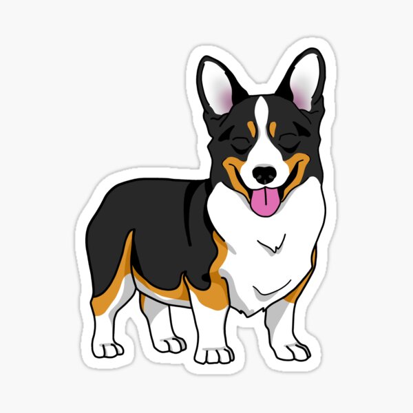 Corgi, Tri-color 2 Sticker
