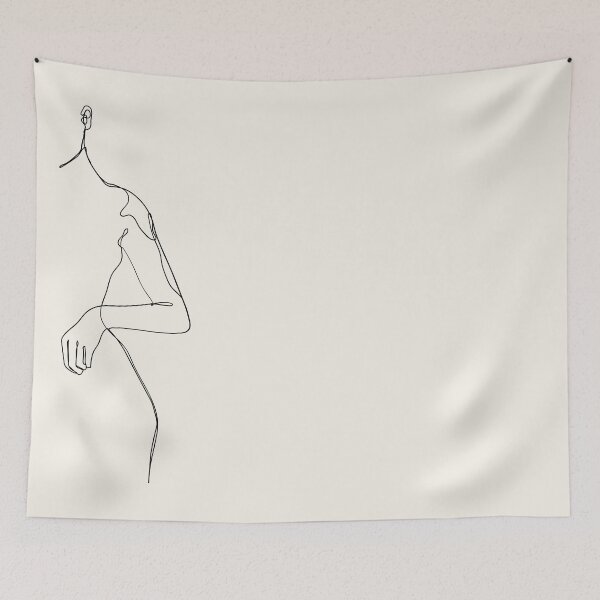 Item preview, black monoline half woman draw designed and sold by cherry by hs (coucou).