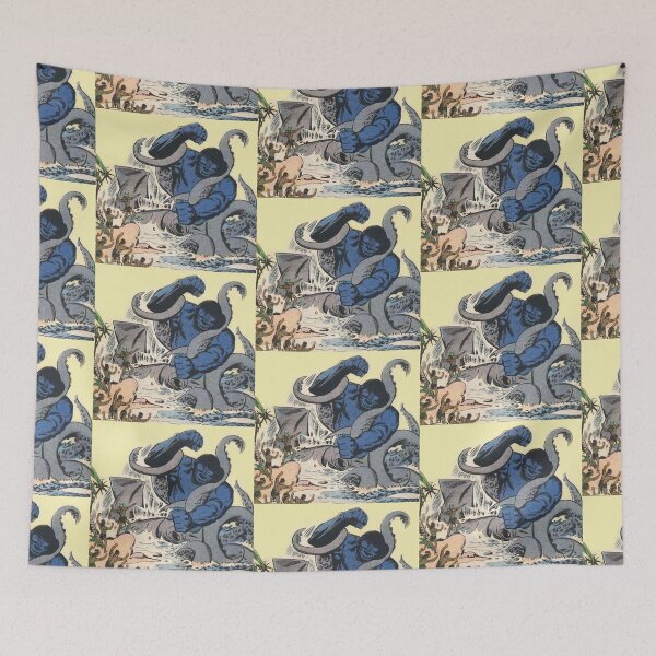 Item preview, Giant Ape fighting the Kraken - vintage pulp comic designed and sold by Vintage Designs +.