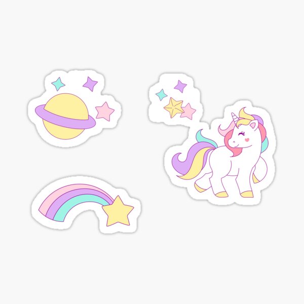 Cute unicorn with rainbow Sticker