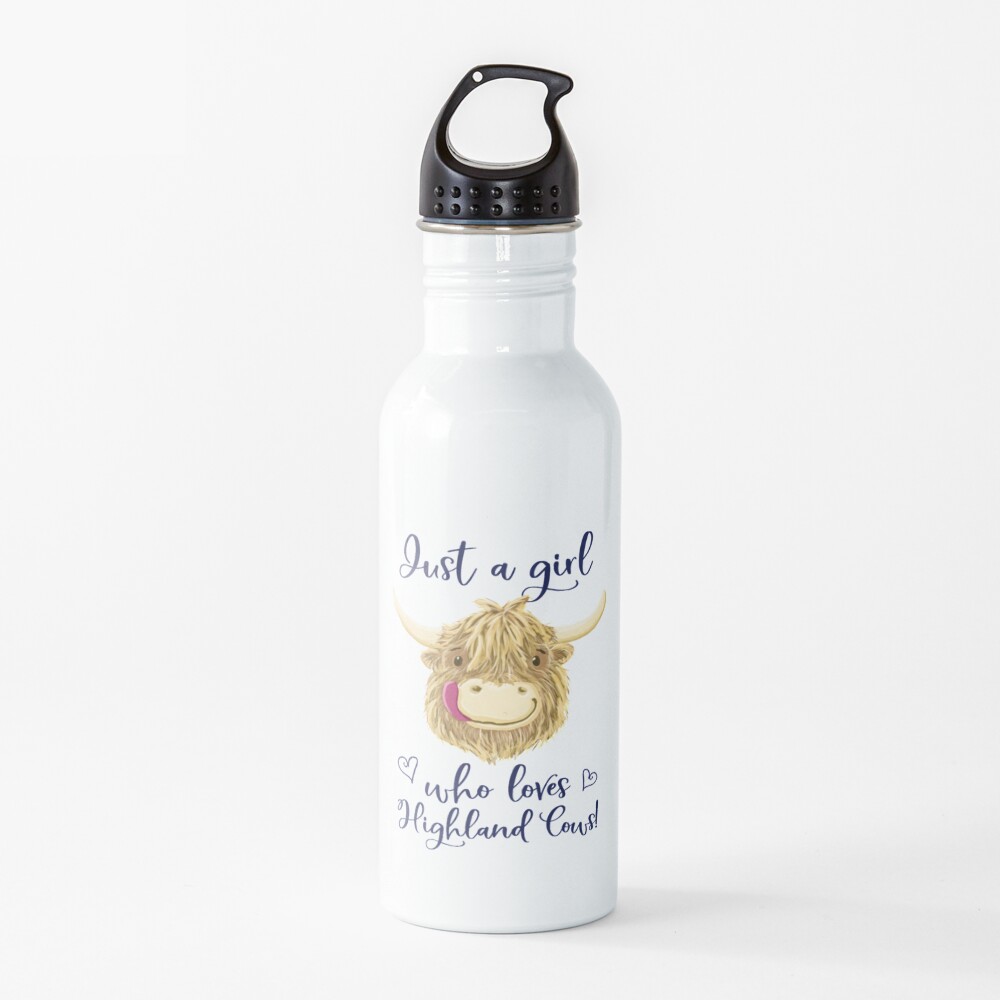 Just A Girl Who Loves Scottish Highland Cows Water Bottle