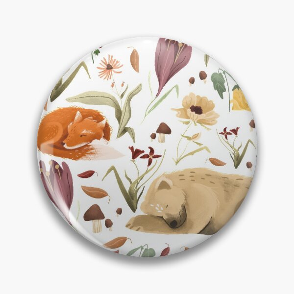 Item preview, Sleeping Fox and Bear - Autumn Pattern designed and sold by CoffeeandPixels.
