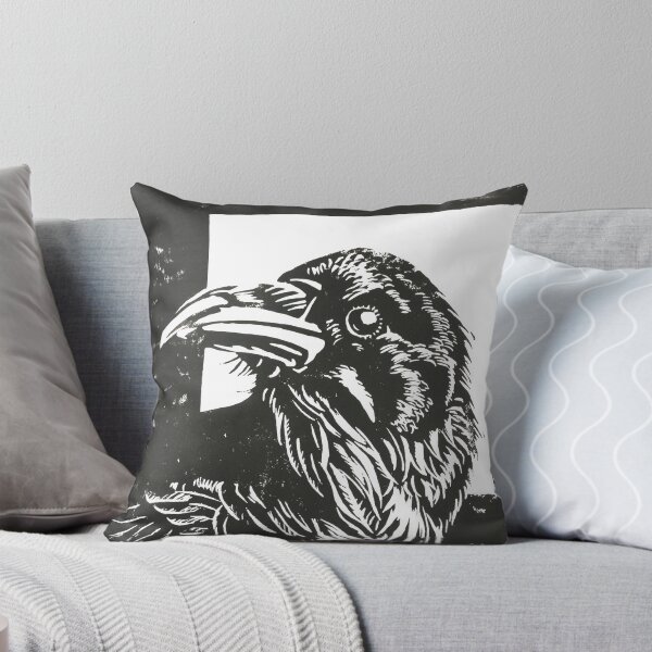 Item preview, A Crow, Linoprint designed and sold by Elena Casiglio.